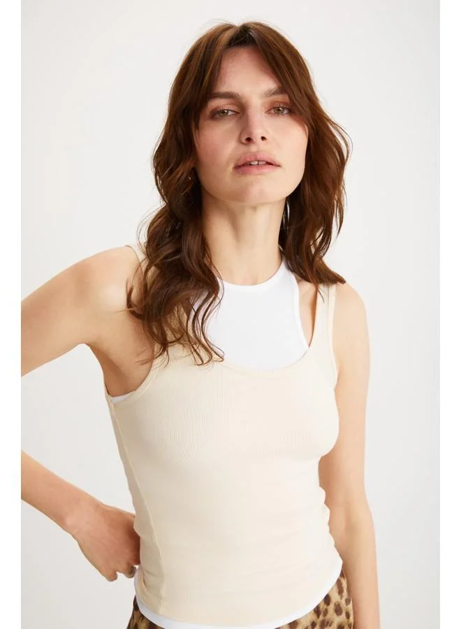 GRIMELANGE Grimelange Demeka Women's Sleeveless Slim Vanilla Bustier